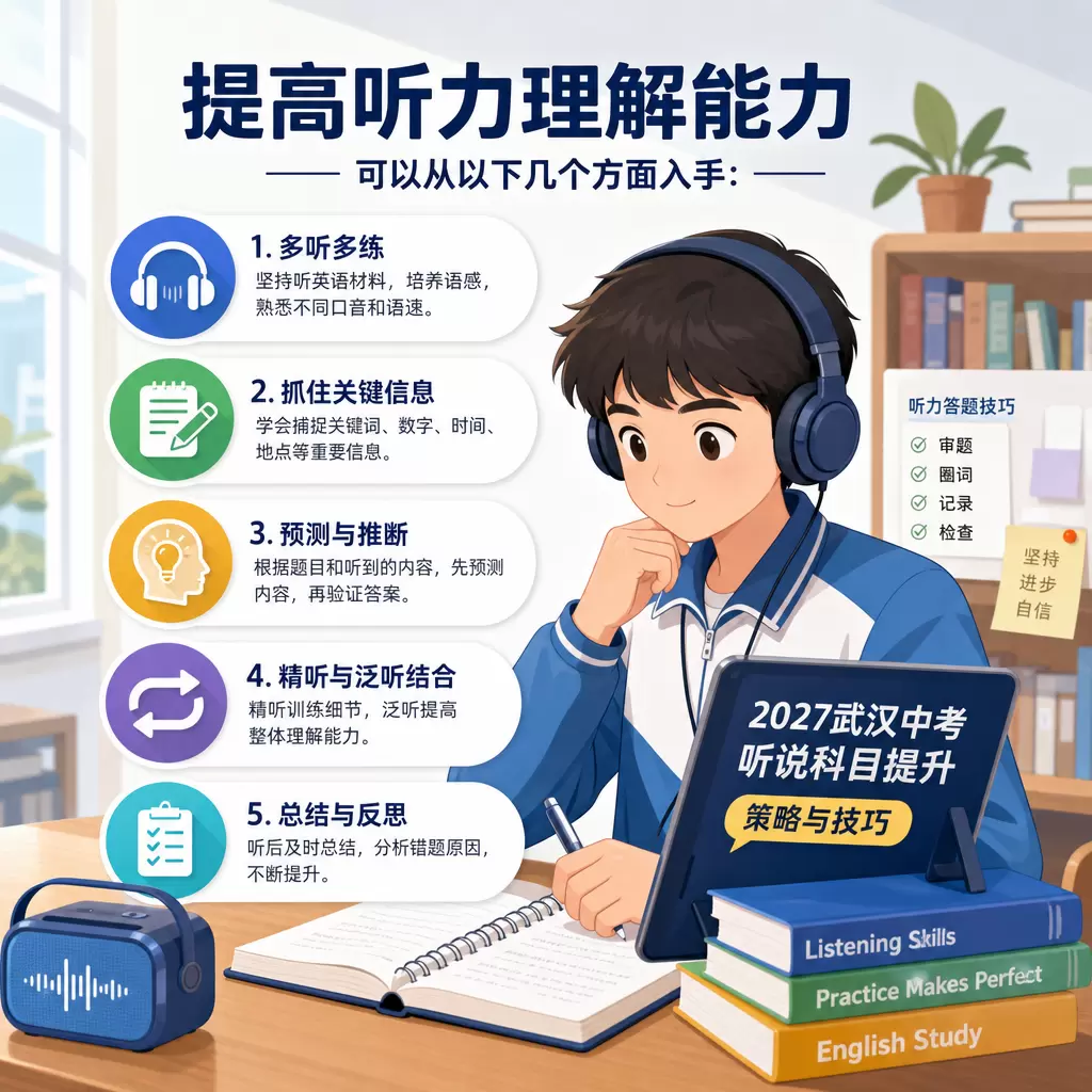 提升2027武汉中考听说科目的策略与技巧,适合铁山考生