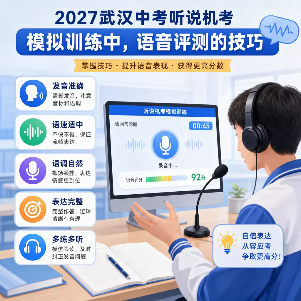 2027武汉中考听说机考模拟训练中,语音评测的技巧